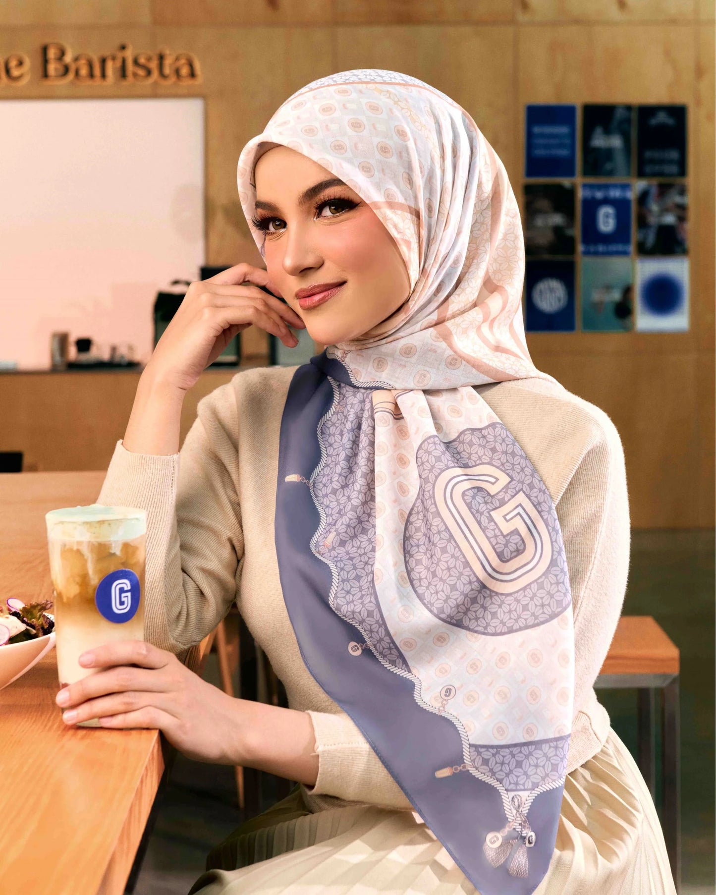 [Tudung Ruffle X Gigi Coffee] Lottie Lemonblue